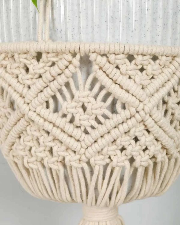 Double Diamond Chain Cotton Hanging Planter Pot Online Sale