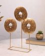 Round Three Circle Design Tealight Holder | Gold Hot on Sale