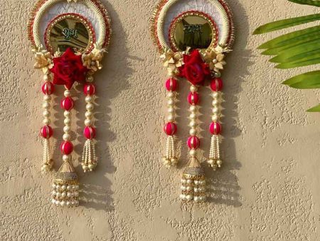 Mottled Floral Shubh Laabh Latkans | Pack of 2 | 15 inches Hot on Sale