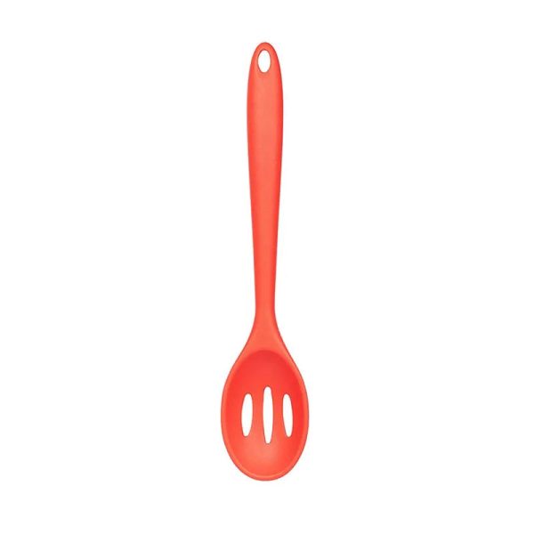 Red Virgin Silicone Slotted Spoon with Grip Handle on Sale