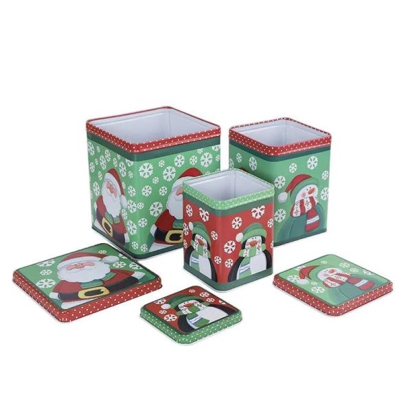 Green Santa & Snowman Box | Set of 3 Hot on Sale