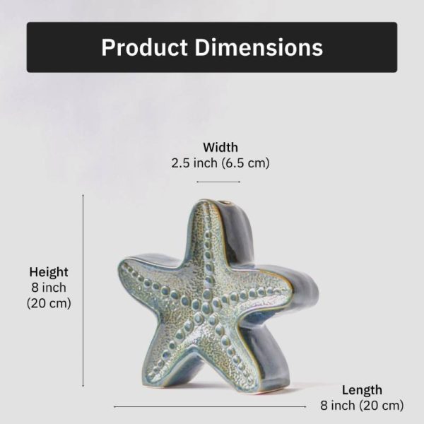 Starfish Ceramic Flower Vase | 8 Inch Online Hot Sale