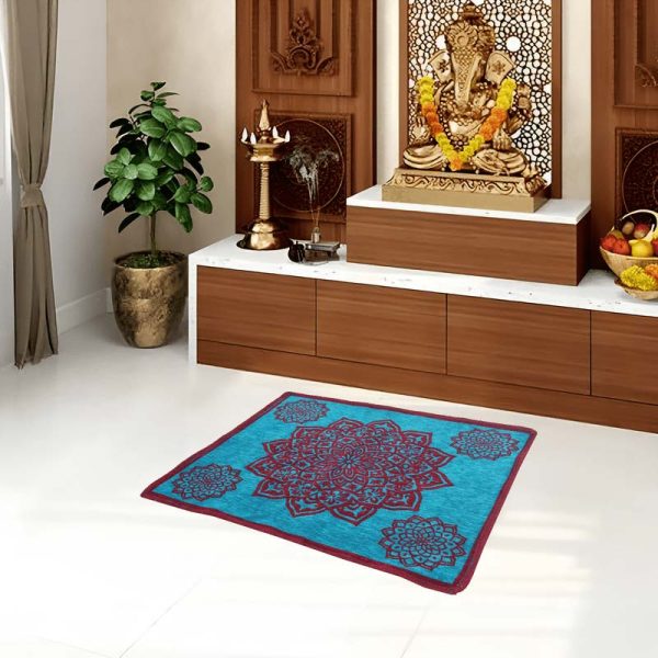 Beautiful Chenille Prayer Puja Mat | 24 x 24 inches For Cheap