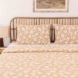 Beige Genda Phool Cotton Duvet Cover | Double Size | 90 x 108 Inches on Sale