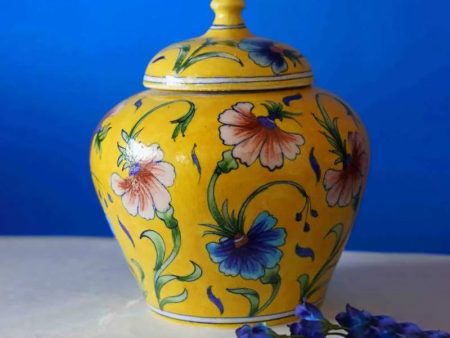 Amaryllis Handpainted Ceramic Vase | 7 x 7 x 8 inches For Cheap