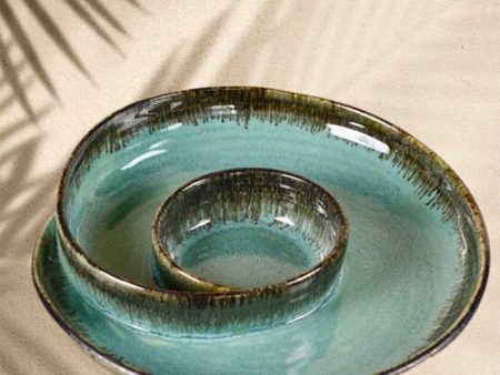 Sea Green Dip Platter Hot on Sale