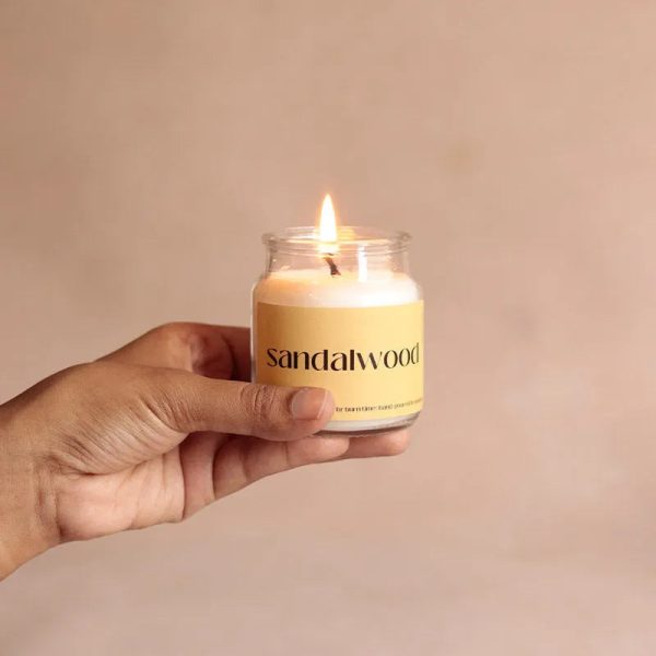 Sandalwood Scented Jar Candle | Single | 5.8 x 8.4 cm   2.3 x 3.3 inches For Discount