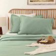 Green Sage Cotton Duvet Cover | Double Size  | 90 x 108 inches on Sale