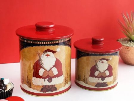 Fat Santa Claus Canisters | Set of 2 Hot on Sale