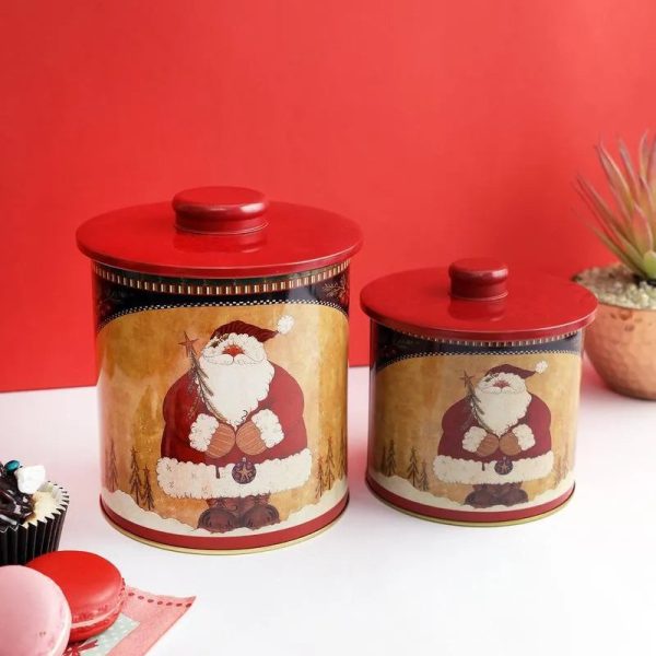 Fat Santa Claus Canisters | Set of 2 Hot on Sale