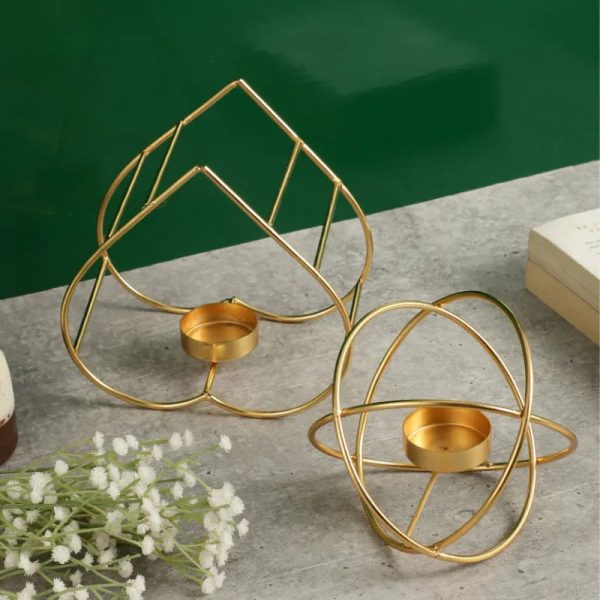 Round and Heart Tealight Candle Holder | Set of 2 Fashion