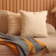 Stripes Bars Tufted Cotton Cushion Covers | Set of 2 | 20 x 20 Inches Cheap