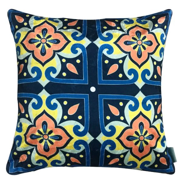 Meknes Multicolor Velvet Cushion Cover  | 12 x 12 inches , 16 x 16 inches , 18 x 18 inches Online Sale