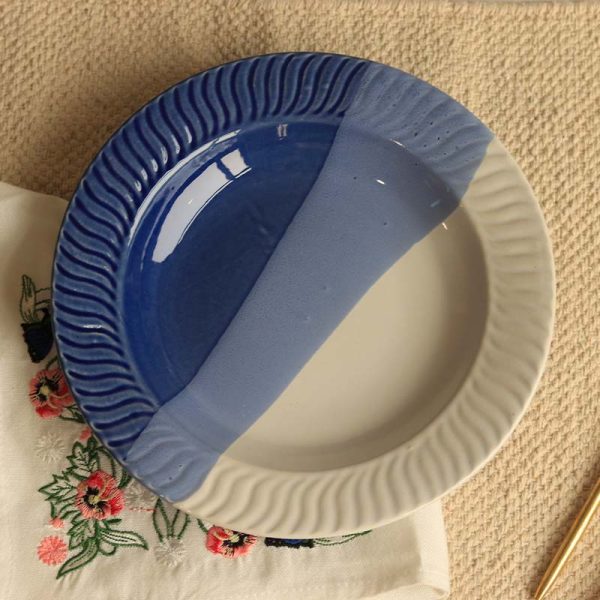 Elegante Blue Bird Ceramic Deep Pasta Plate | 9 inches Sale