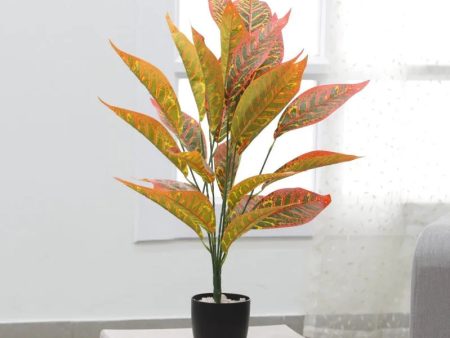 Artificial Indoor Intertior Iceton Croton Plant | 2.3 feet| Pot Not Included Hot on Sale