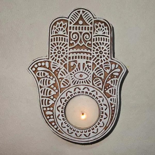 Hamsa Hand Tea Light Holder | Set Of 2 Online now