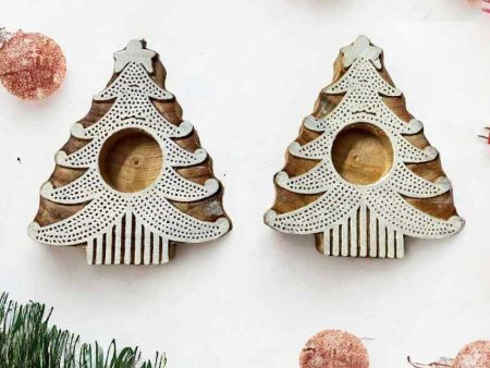 Christmas Tree Tea Light Holder | Set Of 2 Online Sale