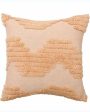 Bars Waves Knitted Tufted Cotton Cushion Cover | 18 X 18 Inches Cheap