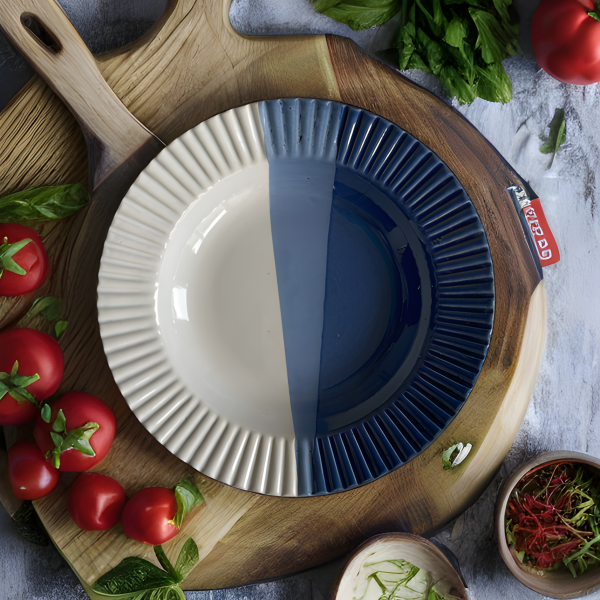 Elegante Blue Bird Ceramic Deep Pasta Plate | 9 inches Sale