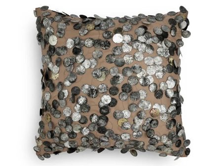 Beige Tara Hand Embroidered Faux Silk Cushion Cover | 12 x 12 inches , 16 x 16 inches , 12 x 20 inches , 20 x 20 inches Supply