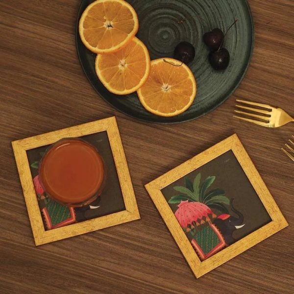 Gajraj Series Framed Coasters | Set Of 2 Sale