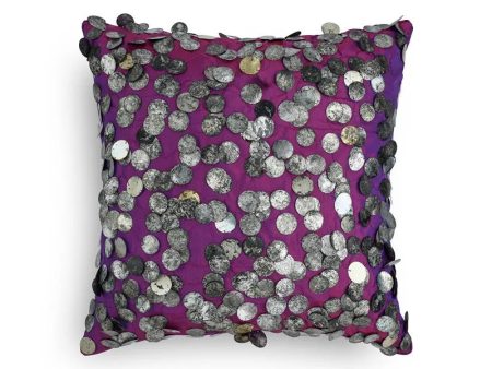 Purple Tara Hand Embroidered Faux Silk Cushion Cover | 12 x 12 inches , 16 x 16 inches , 12 x 20 inches , 20 x 20 inches Supply