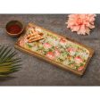 Floral Wooden Platter With Wooden Dip Bowl | 16 x 3 inches | Multiple Colors on Sale