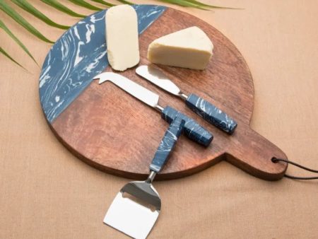 Blue Round Cheese Board | 15 x 12 inches For Cheap