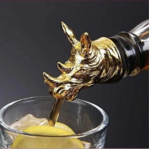 Stainless Steel Rhino Face Wine Pourer on Sale