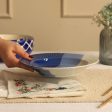 Elegante Blue Bird Ceramic Deep Pasta Plate | 9 inches Sale