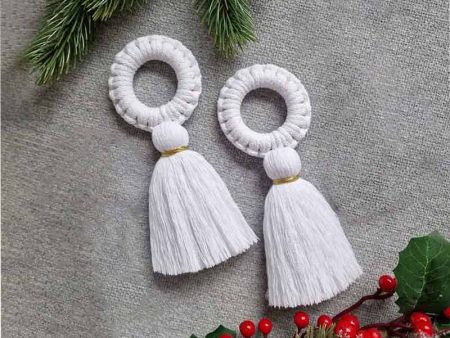 Xmas White Ornaments | Set Of 2 Hot on Sale