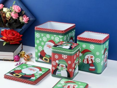 Green Santa & Snowman Box | Set of 3 Hot on Sale