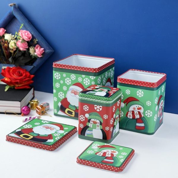 Green Santa & Snowman Box | Set of 3 Hot on Sale