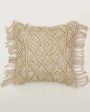 Diamonds Macrame Cotton Cushion Cover | 16 x 16 Inches on Sale