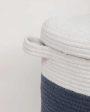 Tri Color Cotton Storage Basket With Lid Cheap