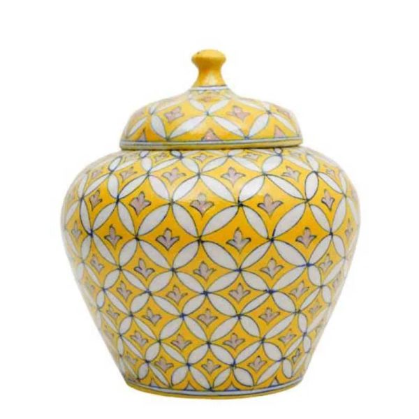 Garden Handpainted Ceramic Storage Jar | 7 x 7 x 8 inches Online Hot Sale