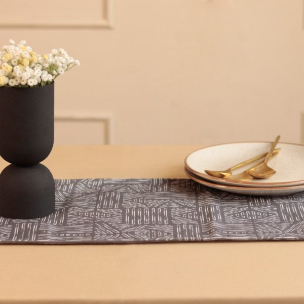 Grey Geometric Print Table Runner | 72 x 12 inches Sale