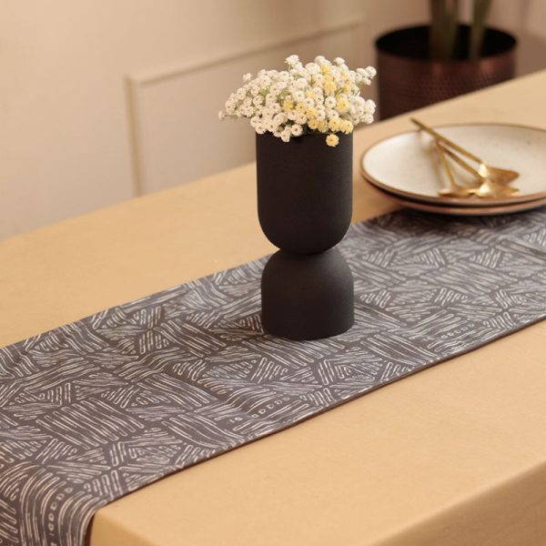 Grey Geometric Print Table Runner | 72 x 12 inches Sale