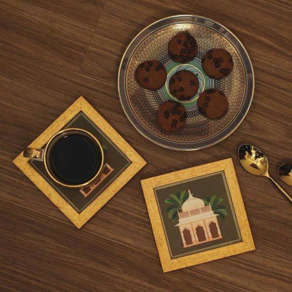 Gajraj Series Jharonkha Framed Coasters | Set Of 2 Sale