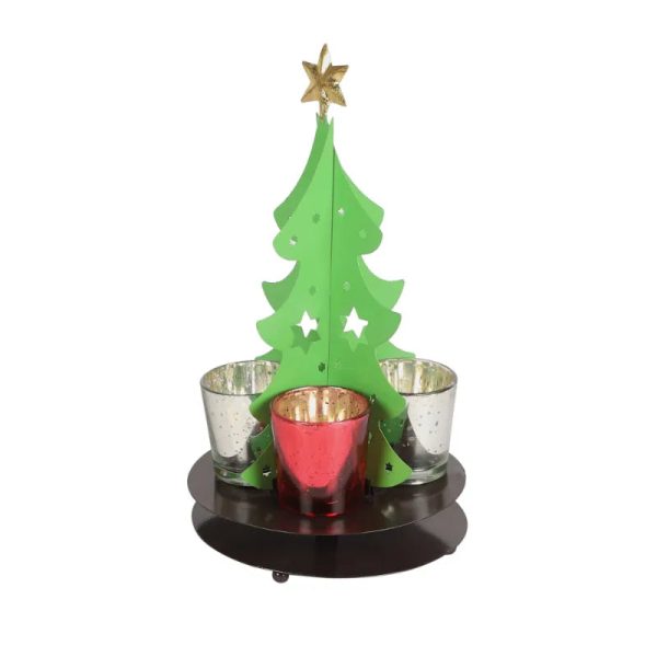 Christmas Tree Tealight Holder & Jars | 5 x 5 x 12 inches on Sale