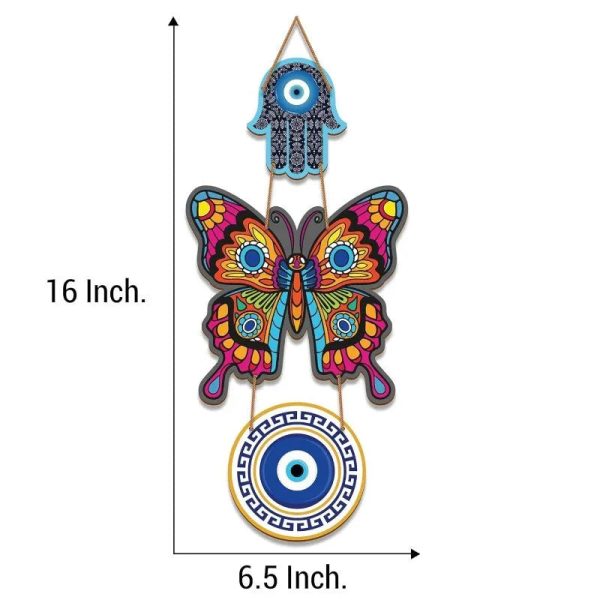 Butterfly Evil Eye Wall Hanging | 16 x 7 inches Fashion