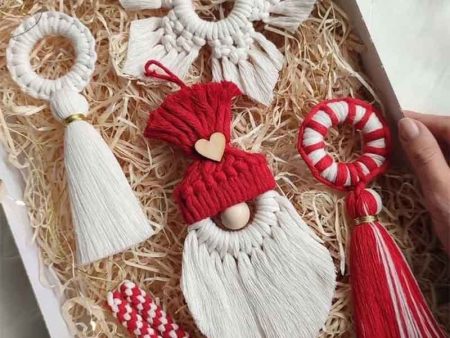 Xmas Red & White Color Ornament | Set Of 6 Hot on Sale