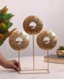 Round Three Circle Design Tealight Holder | Gold Hot on Sale