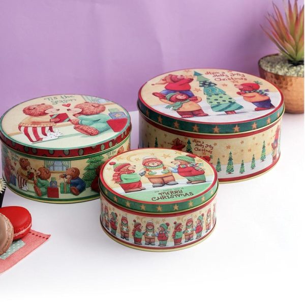 Christmas Bears Round Box | Set of 3 Online Sale