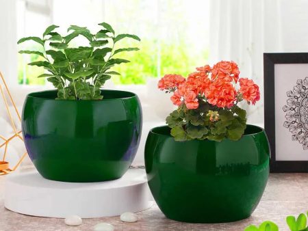 Elegant Sunshine Metallic Finished Table Top Planter | Set of 2| Plant Not Included For Cheap