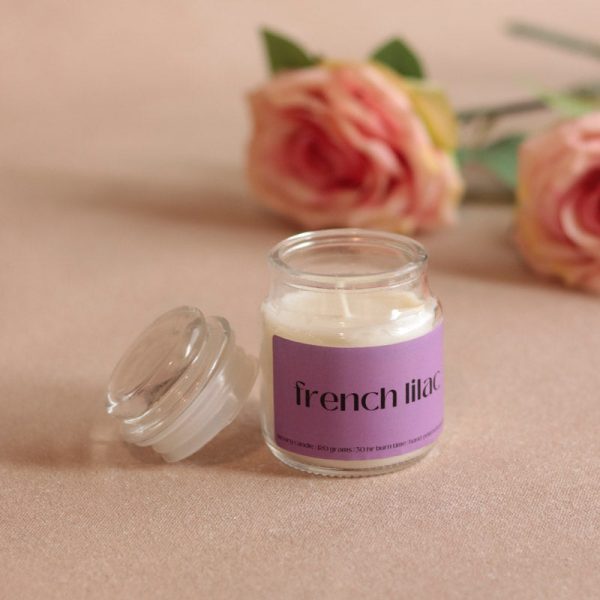 French Lilac Scented Jar Candle | Single | 5.84 x 5.84 x 8.38 cm   2.3 x 2.3 x 3.3 inches Online now