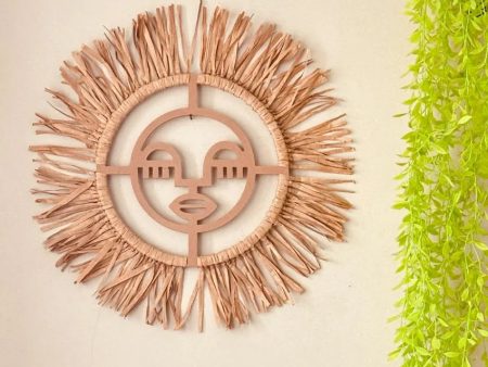 Classic Raffia African Female Face Wall Décor on Sale