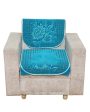 ONLY SOFA COVER | Blue Floral Velvet Sofa Cover 5 Seater | 68 X 26 Inches For Sale