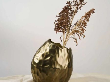 Glam Table Metal Vase | 7 x 11 x 11 inches For Sale