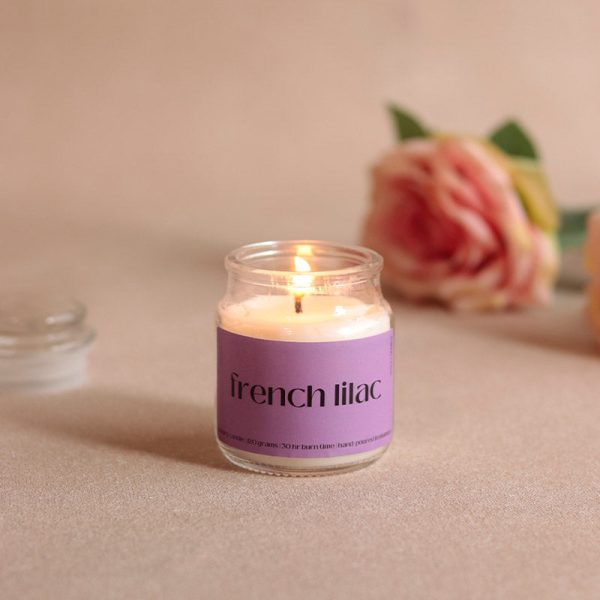 French Lilac Scented Jar Candle | Single | 5.84 x 5.84 x 8.38 cm   2.3 x 2.3 x 3.3 inches Online now